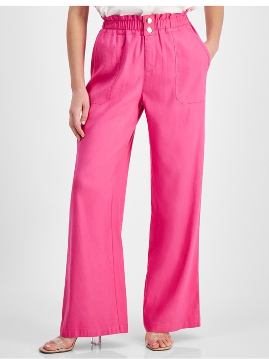 INC International Concepts Pants - Petite Linen-Blend Paperbag-Waist Pants by I.N.C. International Concepts